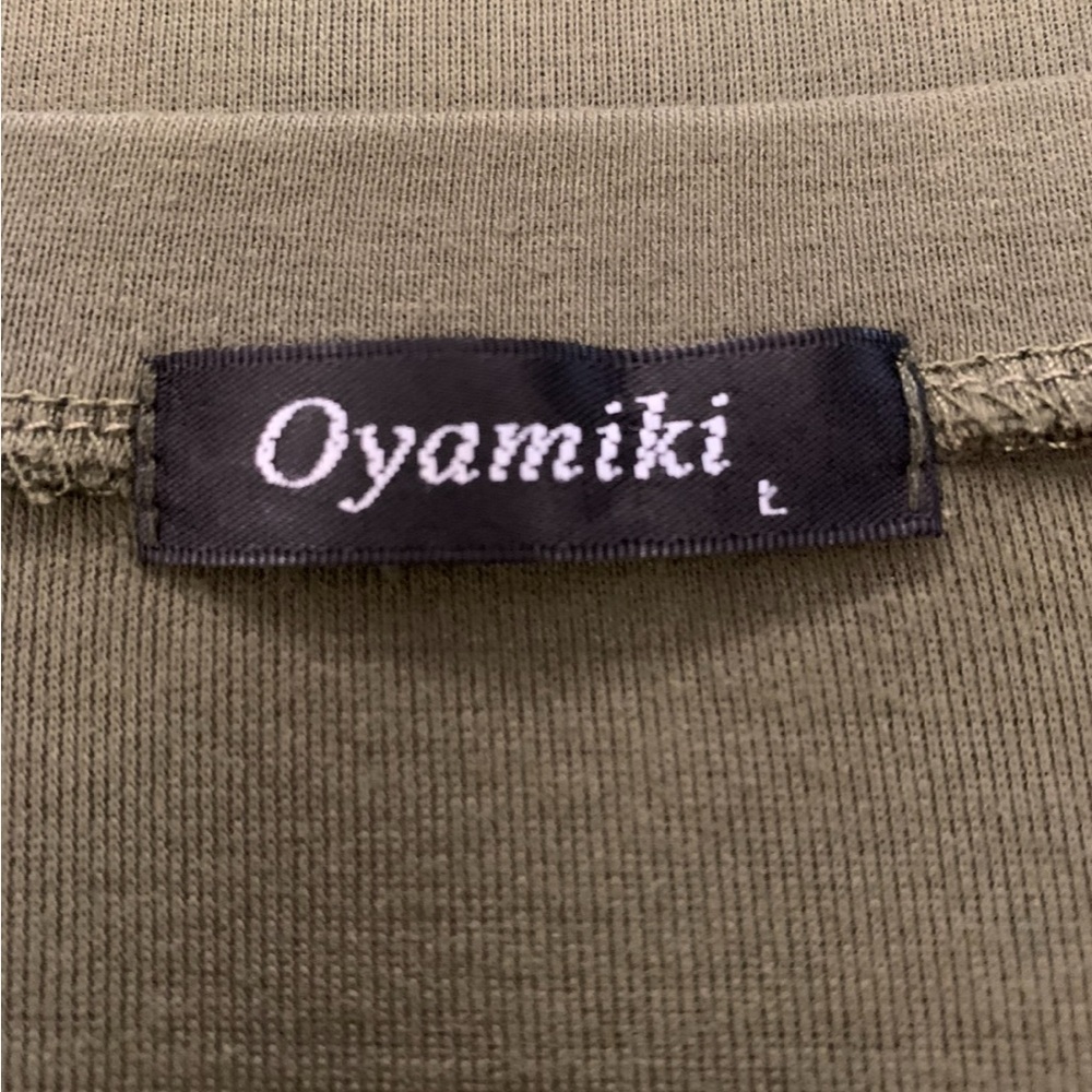Oyamiki, casual long sleeve, Aztec cuff top, Olive Green size Large - Picture 5 of 5